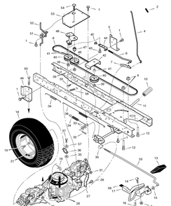 Motion Drive Diagram and Parts List for 425640X50B 2006 Briggs and Stratton Lawn Tractor